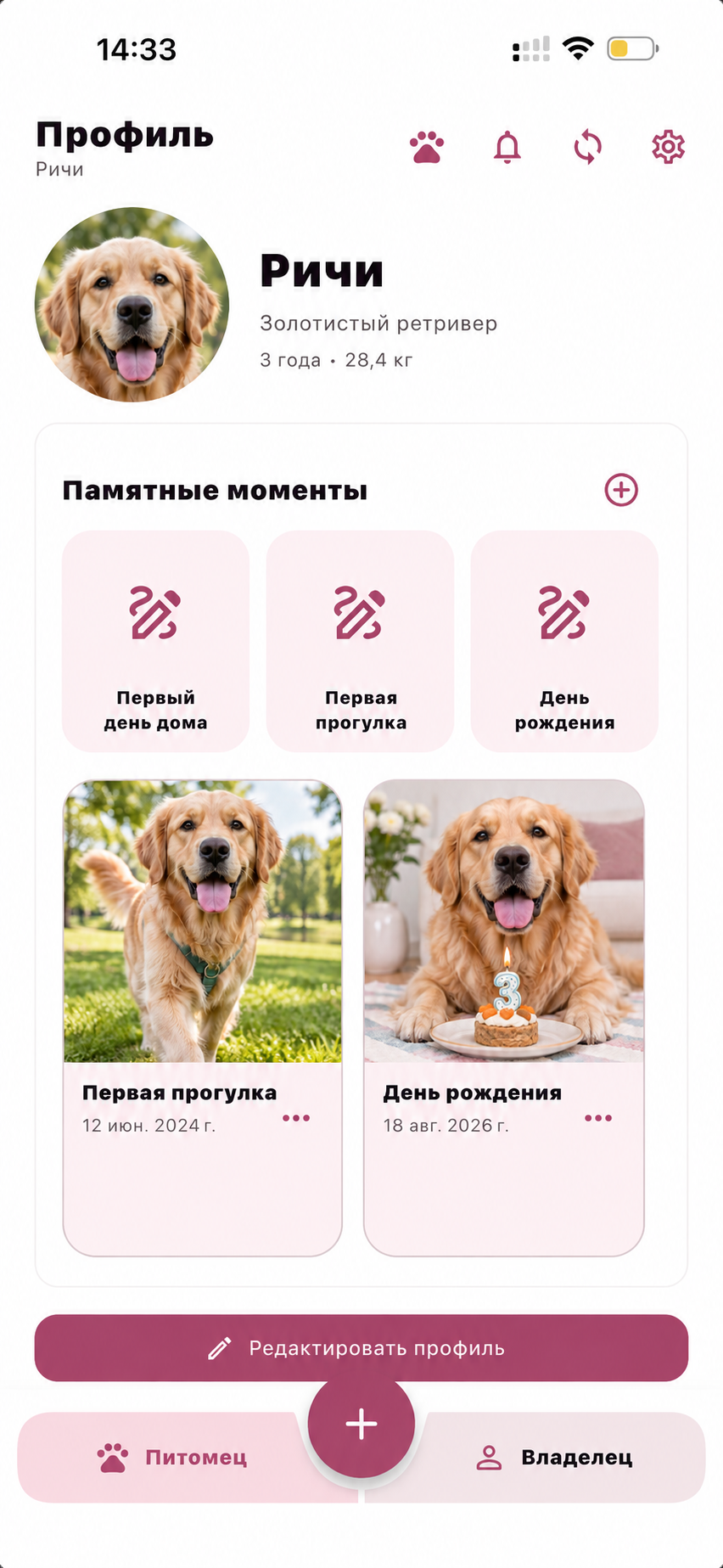 Памятные моменты вымышленного питомца Ричи